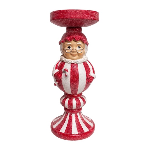 [8679811657592] Candelabro Navideño Candy Mamá Noela, poliresina. Ø11cmx28cm 
