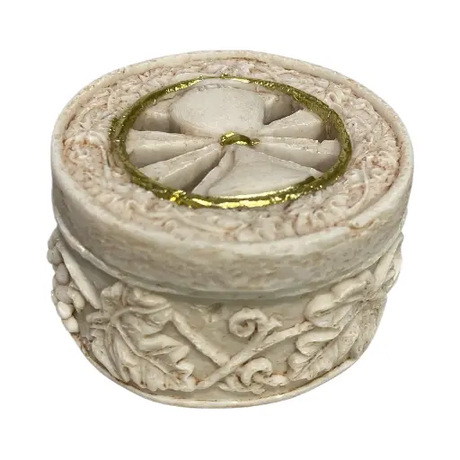 [7862103911897] Cofre Recuerdo, Resina. Ref:81711021 Ø6.5cm x 4cm