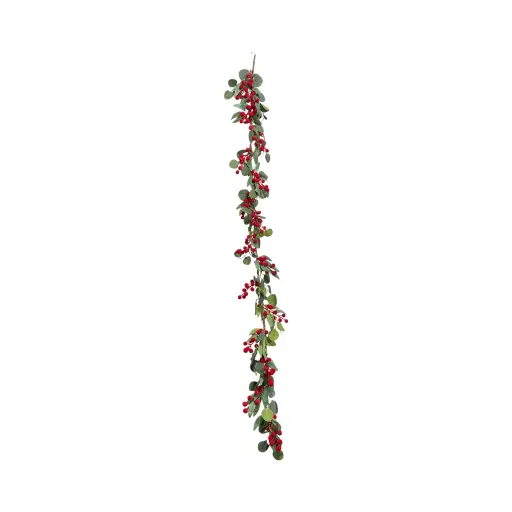 [362139] Guirnalda Navideña eucaliptos y frutos rojos velvet, Ref:ES29473. 160cm