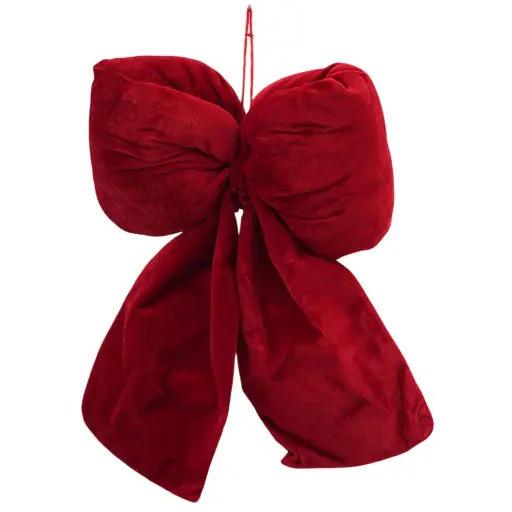 [518000] Lazo Navideño Rojo Terciopelo Ref:ES29484 (28x32cm)