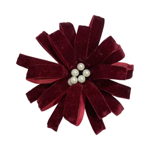 [631405] Flor Navideña Borgoña Terciopelo. Ref:ES29393. (Ø24cm x 27cm) 