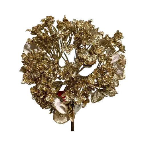 [494877] Flor Navideña Ponsetia Champagne destellos. Ref:ES29412. (Ø18cm x 50cm)