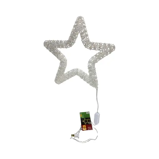 [375127] Estrella con 100 micro led, cálida de 8 funciones. Ref:AL-2026S001WW (40x40cm)