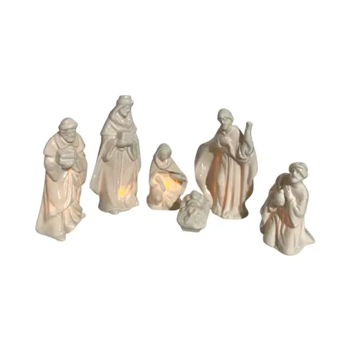 [261907] Nacimiento de Cerámica con luz, 6pcs. Ref:AYL2019018-34 S/6. (15cm)