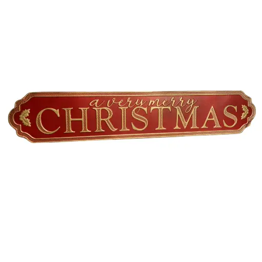 [804987] Aplique Metalico "a very merry CHRISTMAS" Ref:ES29256. (102x19cm)