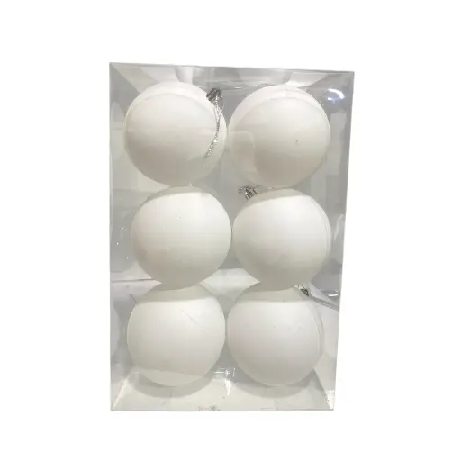 [9682000000429] Esfera Navideña Blanca Ø10cm, set x 6unid. Ref:IC01-B25266.