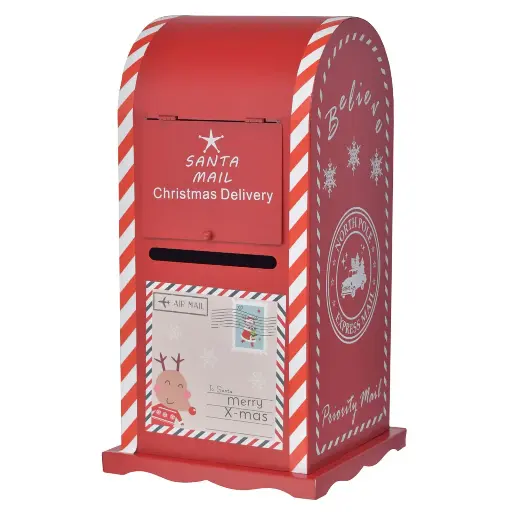 [986151] Buzón Navideño metálico. Ref:35. (15.5x15.5x30cm)