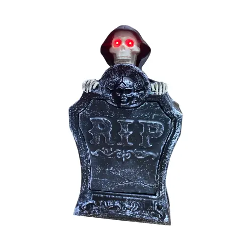 [345194] Fantasma en lapida Halloween con movimiento, luz y sonido. 3 AA BT. Ref:ES30139. 25x9x49cm