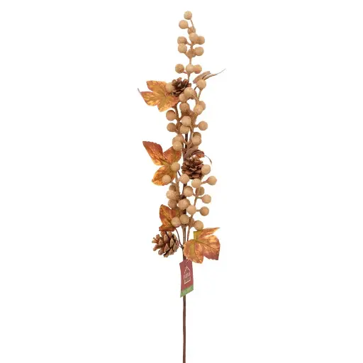 [509966] Rama Otoñal bayas color natural hojas arce. Ref:SH26-32 72cm