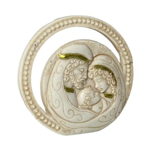 [758927] Sagrada Familia beige/dorado, poliresina. Ref:ES28263. Ø6cm