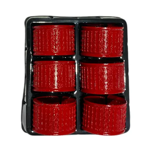 [672572] Aros de servilleta Níquel Rojo, set x 6pcs. Ref:ES31710. (2.1x4.5cm)