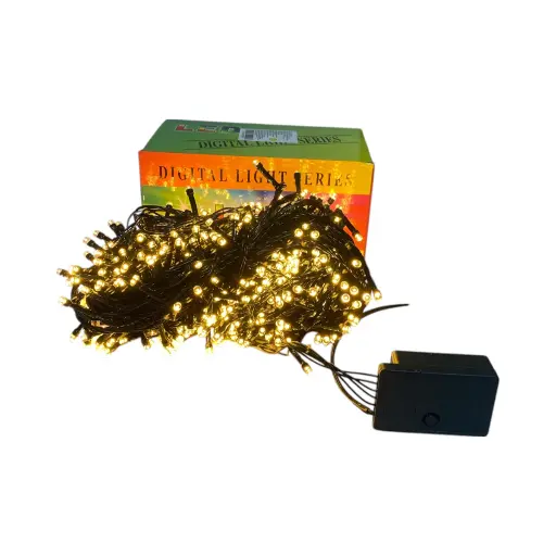 [5116829090] Luces Navideñas Led 500L, Cálida 30mt cable verde. 8 funciones.