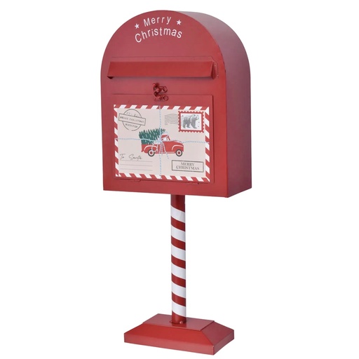 [255713] Buzón Navideño Rojo Metalico, Ref:33 255713. (20x11x50cm)