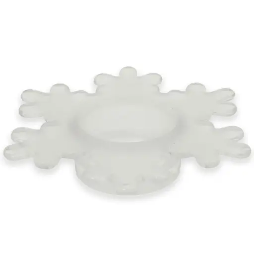 [924644] Candelabro de vidrio forma copo nieve. Ref:ES29855. Ø14cm x 3cm