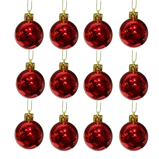 [9682000002225] Esfera Navideña Roja Ø4cm, set x 12unid. Ref:IC01-126691-15.  