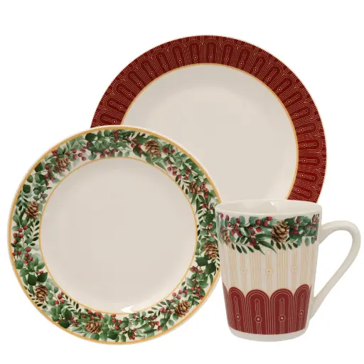[870823] Vajilla Navideña de porcelana 12pcs. Ref:AR-12RX2601 