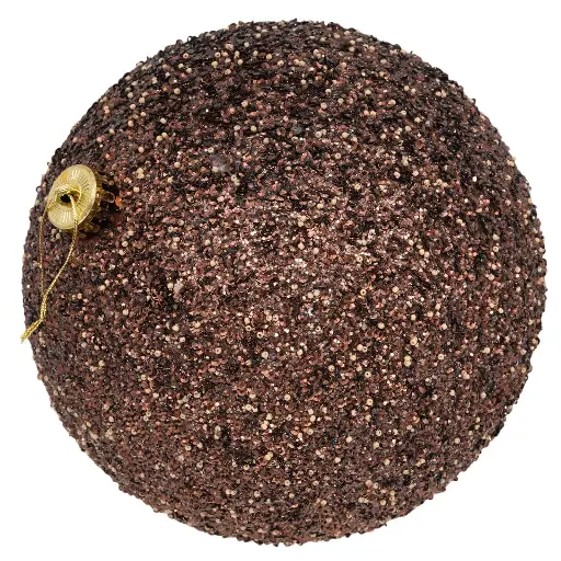 [374345] Esfera Navideña Chocolate con perlas y lentejuelas Ø20cm. Ref:ES29589
